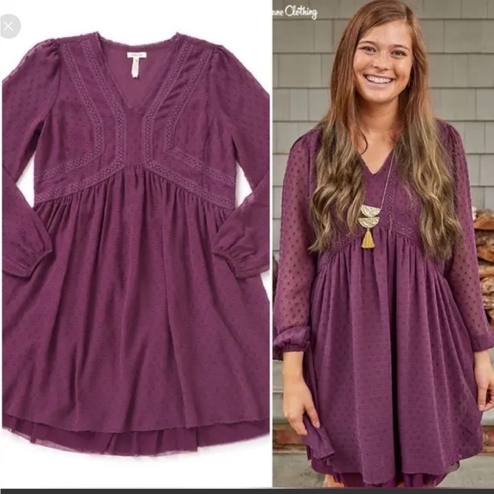 Matilda Jane purple festive fancy empire waist bohemian dress size S